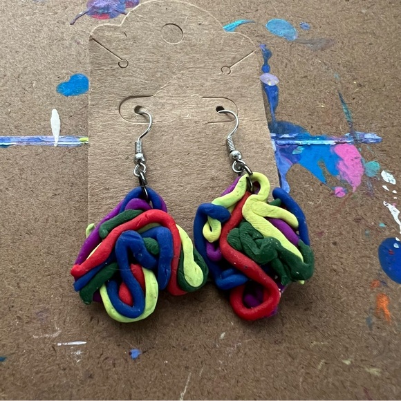Funky Swirl Balls Earrings - Picture 5 of 5